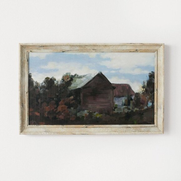 Studio McGee House Amidst The Trees Framed Canvas 16x10 - Threshold - Picture 1 of 4